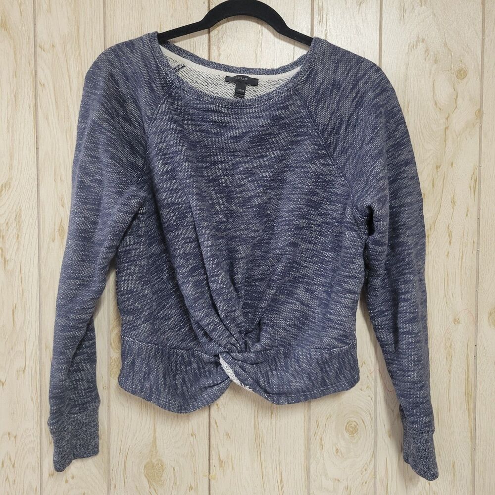 J.crew Twist Front Blue Pullover Sweater